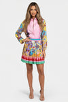 Printed Shirt & Pleated Skirt Co-ord