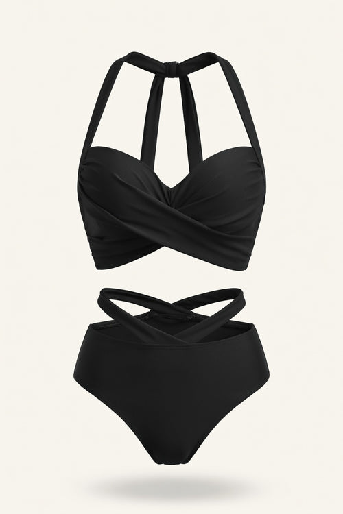 Underwire High Waist Bikini Set — front view