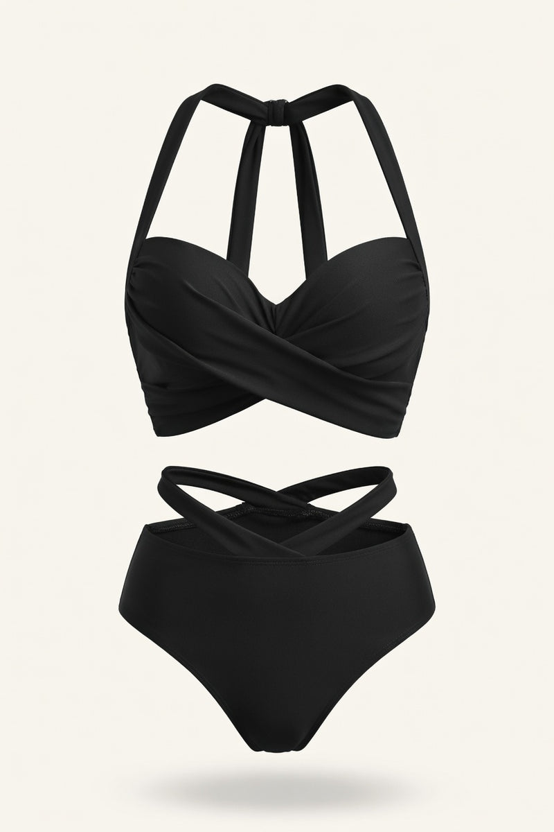 Underwire High Waist Bikini Set — front view