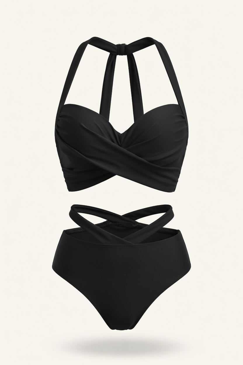 Underwire High Waist Bikini Set — front view