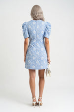 Daisy Embossed Fishtail Dress — back view