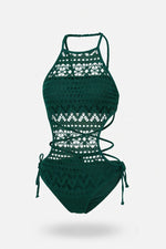 Lace Cut-Out Swimsuit — Green