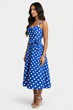Polka Dot Halter Mini Dress — side view