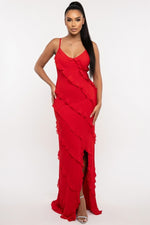 Halter Backless Dress — Red