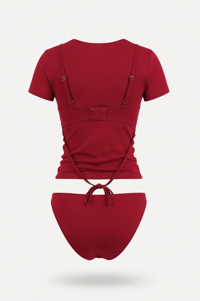 Slim Fit T-Shirt — Burgundy