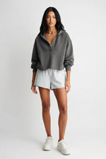 V-Neck Hooded Sweatshirt — front view
