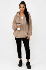Fleece Zip Jacket — Khaki