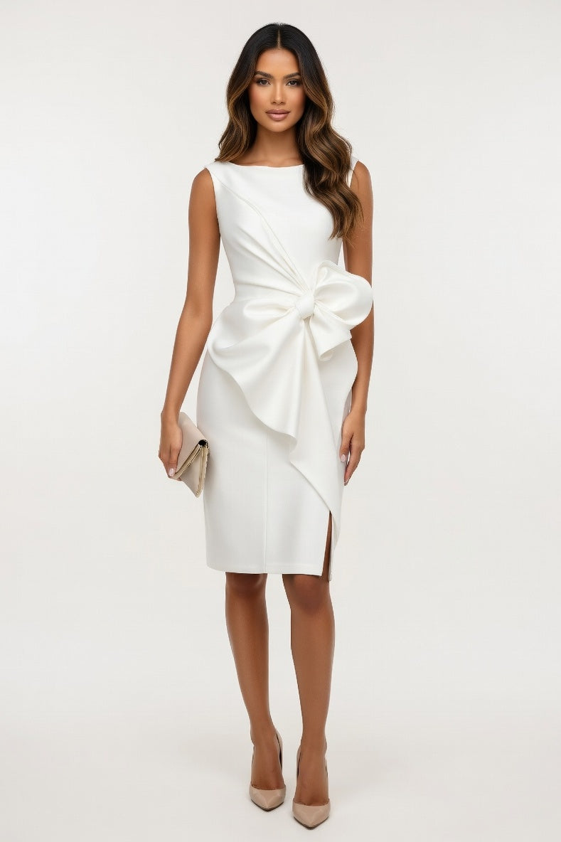 Solid Colour Bodycon Dress — White