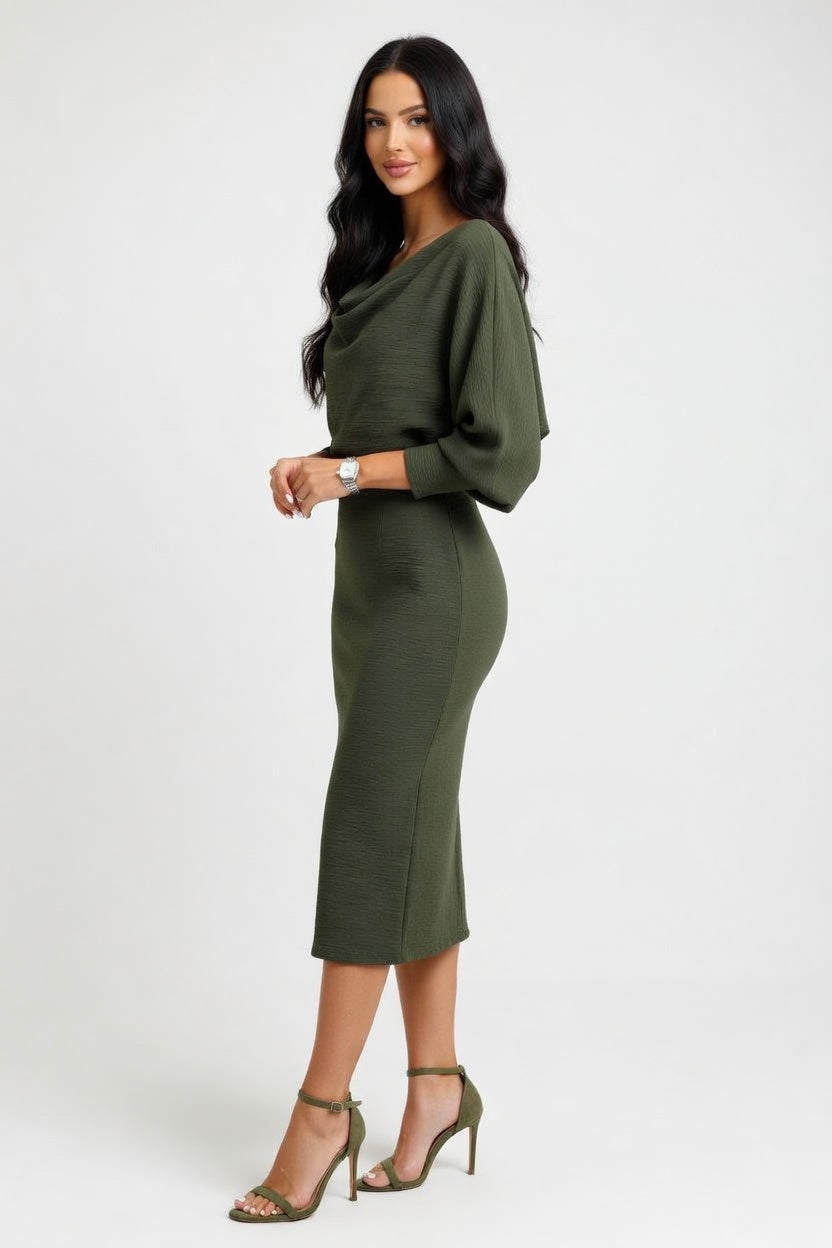 Batwing Knit Dress — side view