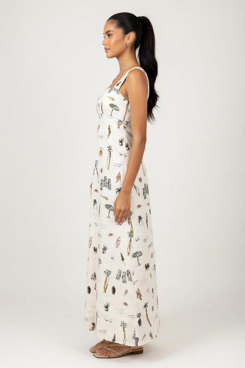 Printed Swing Dress — side view