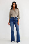 White Whiskers Flared Jeans