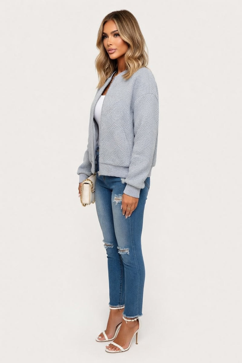 Plaid Zipper Jacket — side view