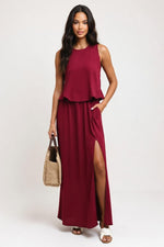 Modal Split Maxi Dress — front view