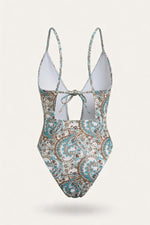 Deep V Cross-Back Swimsuit — back view