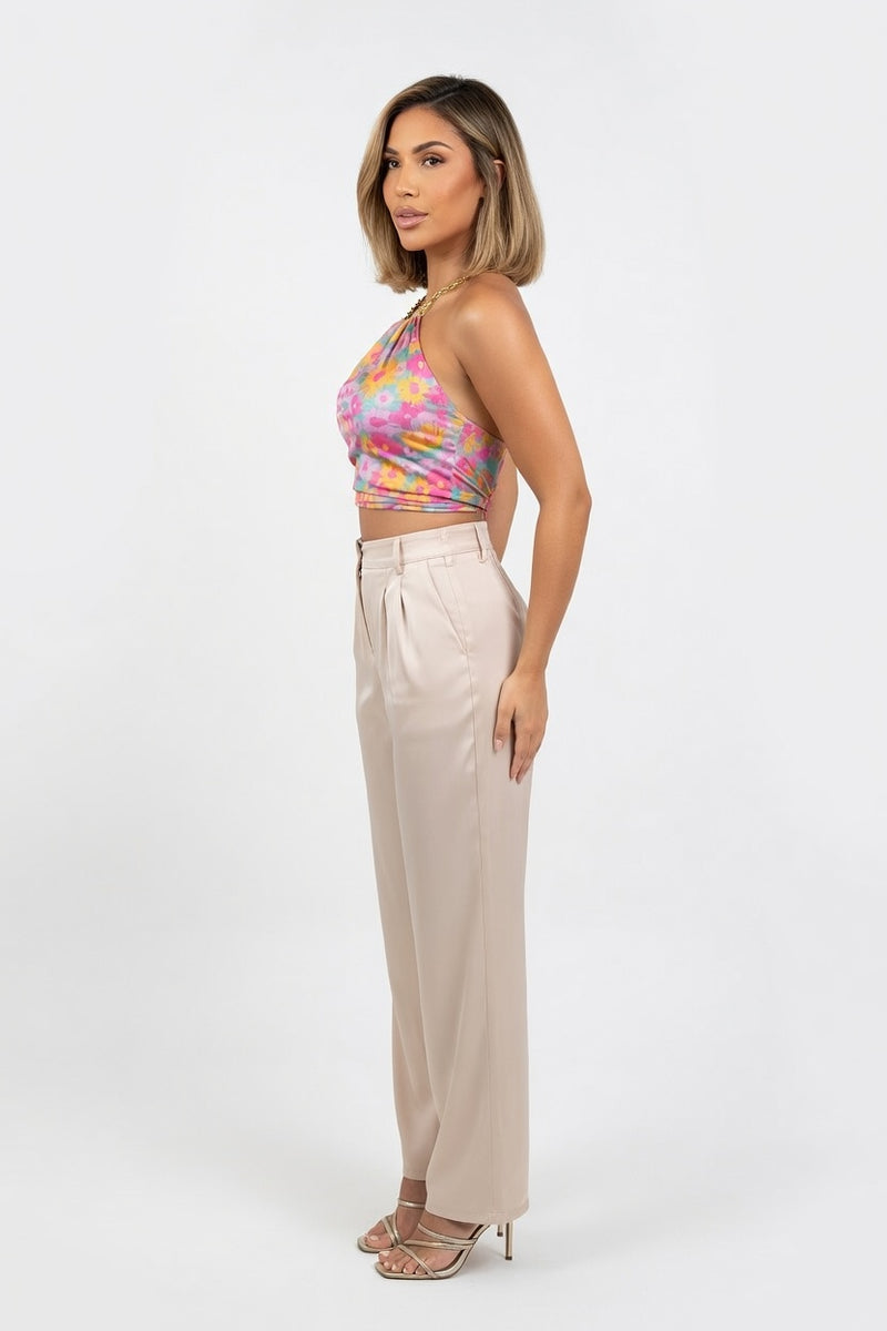 Chain Strap Halter Top — side view