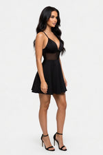 Deep V Halter Dress — side view