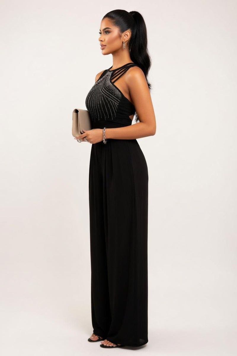 Embellished Wide-Leg Jumpsuit — side view