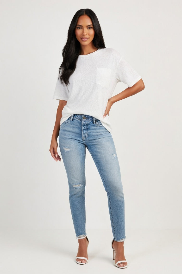 Essential Round Neck Tee — White