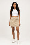 Washed Denim Midi Skirt