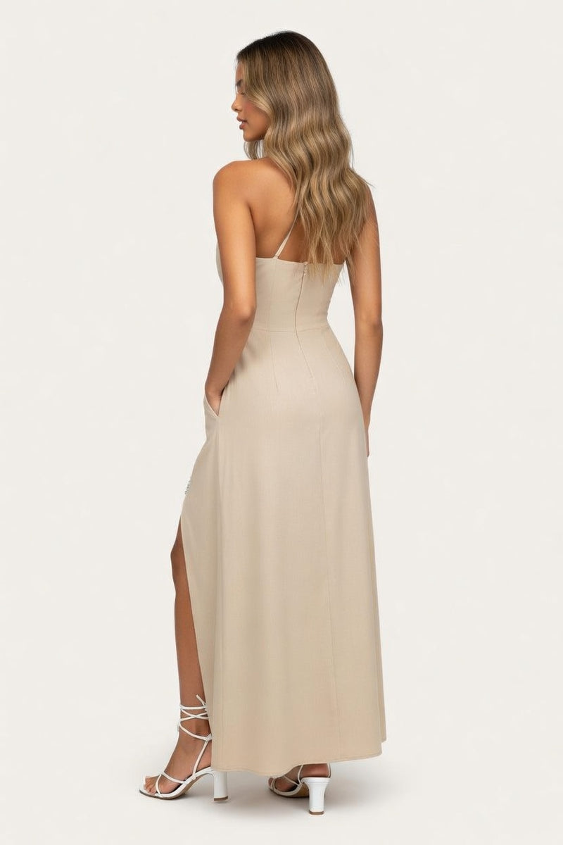 Halter Pocket Dress — back view