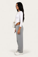 Fitted Cotton Three-Quarter Sleeve Top — side view