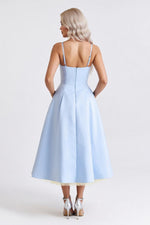 Mesh Double Layer Halter Dress — back view