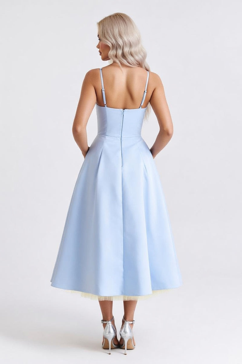 Mesh Double Layer Halter Dress — back view