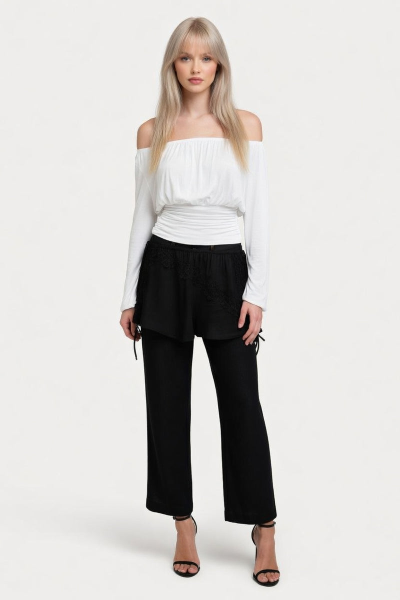 One Shoulder Pleated Top — front view