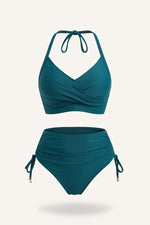 Drawstring Bikini Set — Peacock Blue