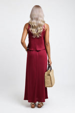 Modal Halter Split Midi Dress — back view