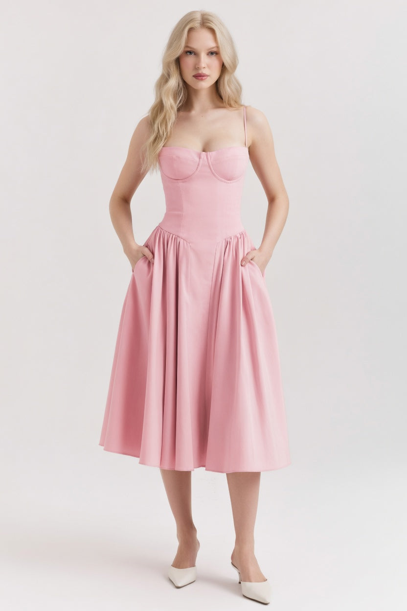 Halter Midi Dress — Pink