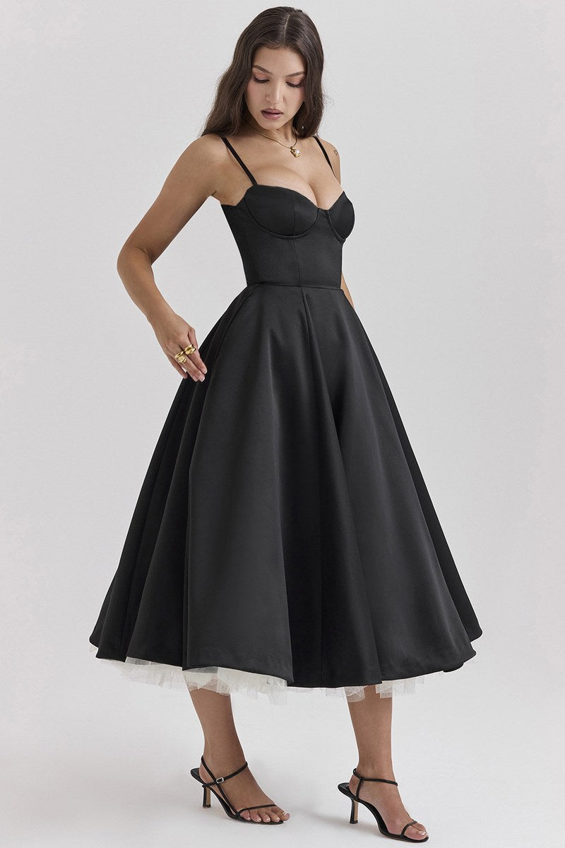Layered Mesh Dress — Black — colour variant