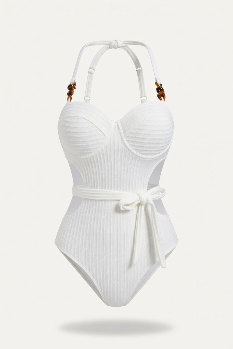 Backless One-Piece Swimsuit — front view