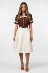 Contrast Lapel Short Sleeve Dress