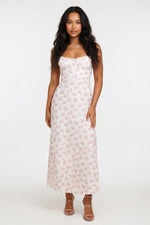 Floral Halter Swing Dress — front view