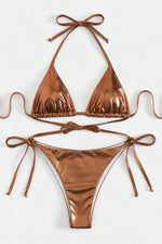 Lace-Up Bikini Set — Bronze