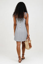Striped Halter Midi Dress — back view