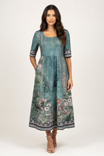 Printed Maxi Dress — Green