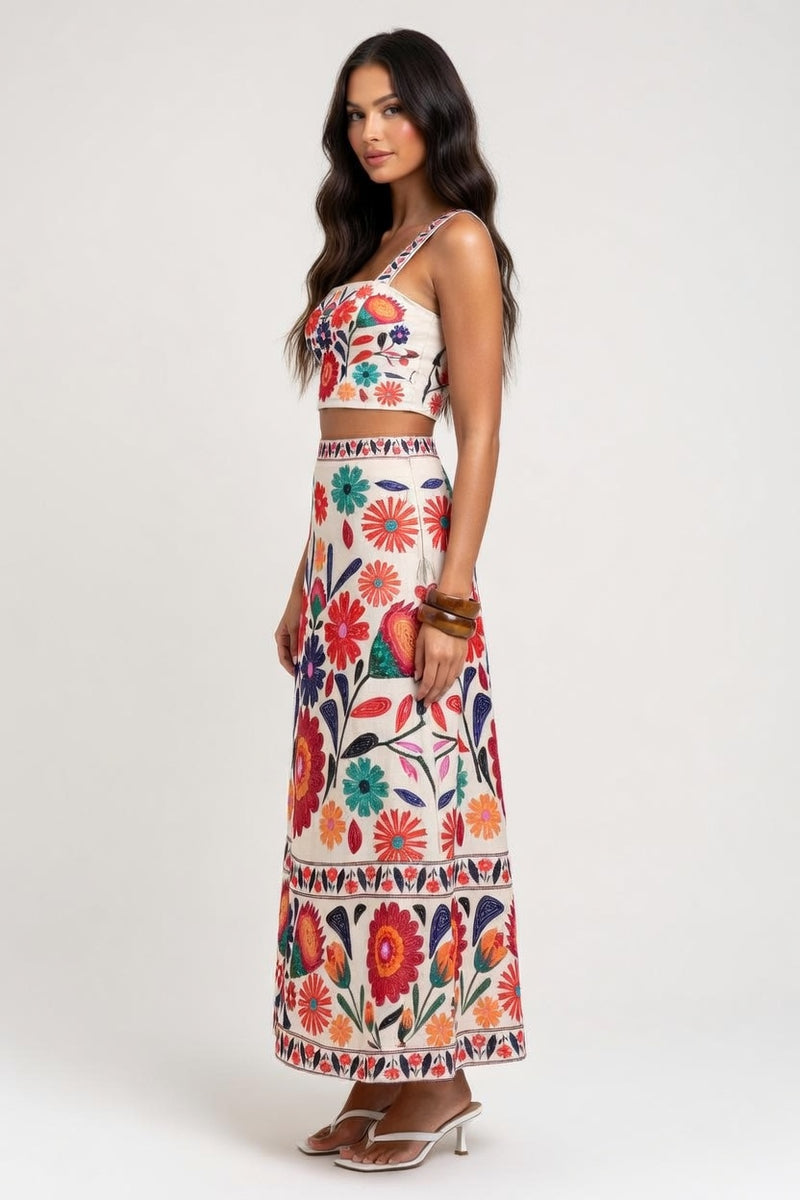 Printed Halter Co-Ord Set — side view