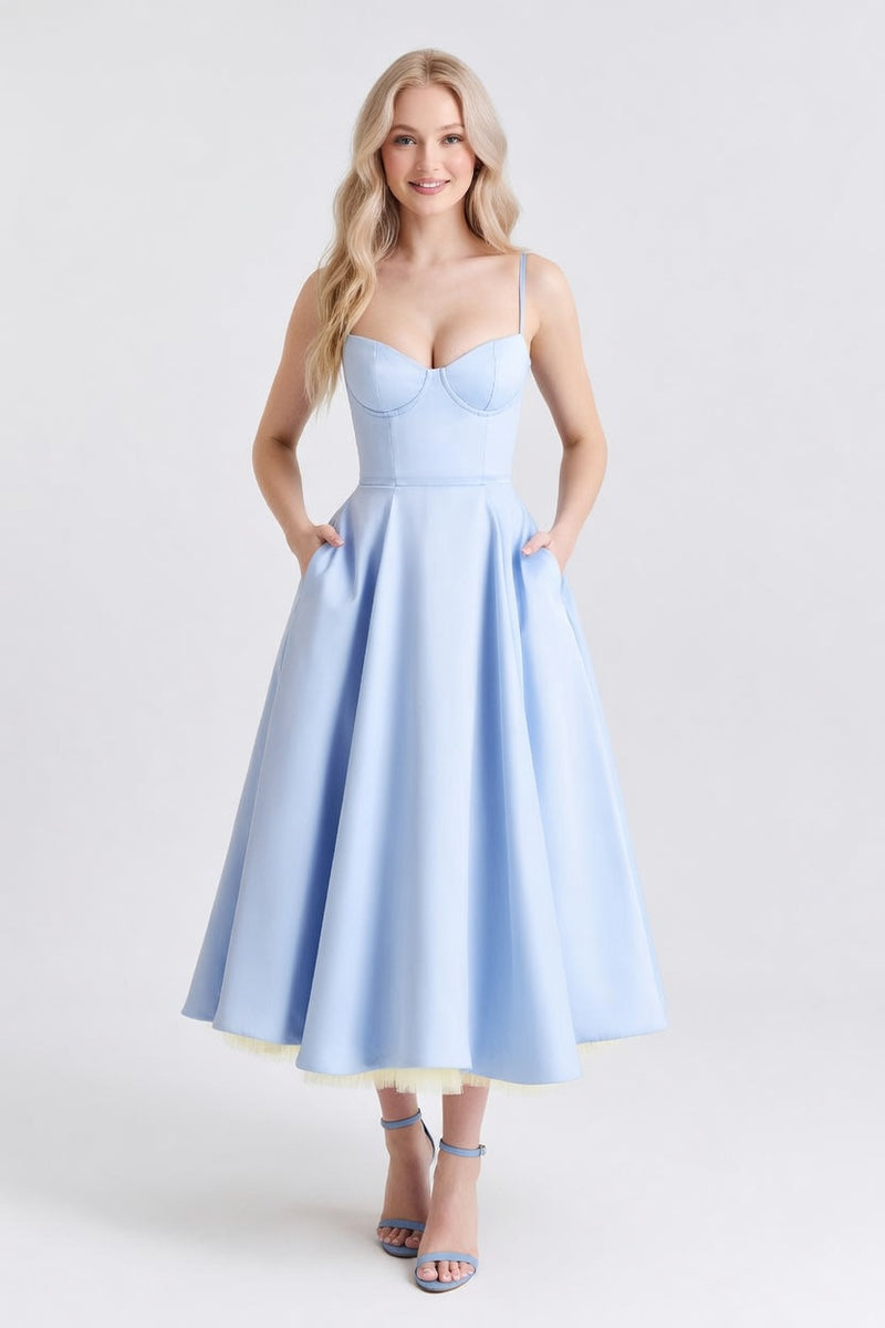 Double Layer Mesh Halter Dress — front view