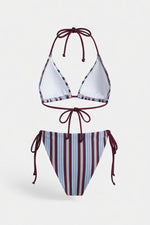Striped Halter Bikini Set — back view