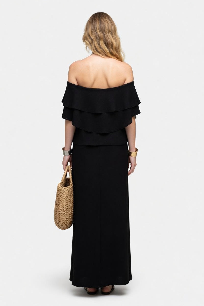 One-Shoulder Midi Dress — back view