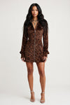 Leopard Print Lapel Dress