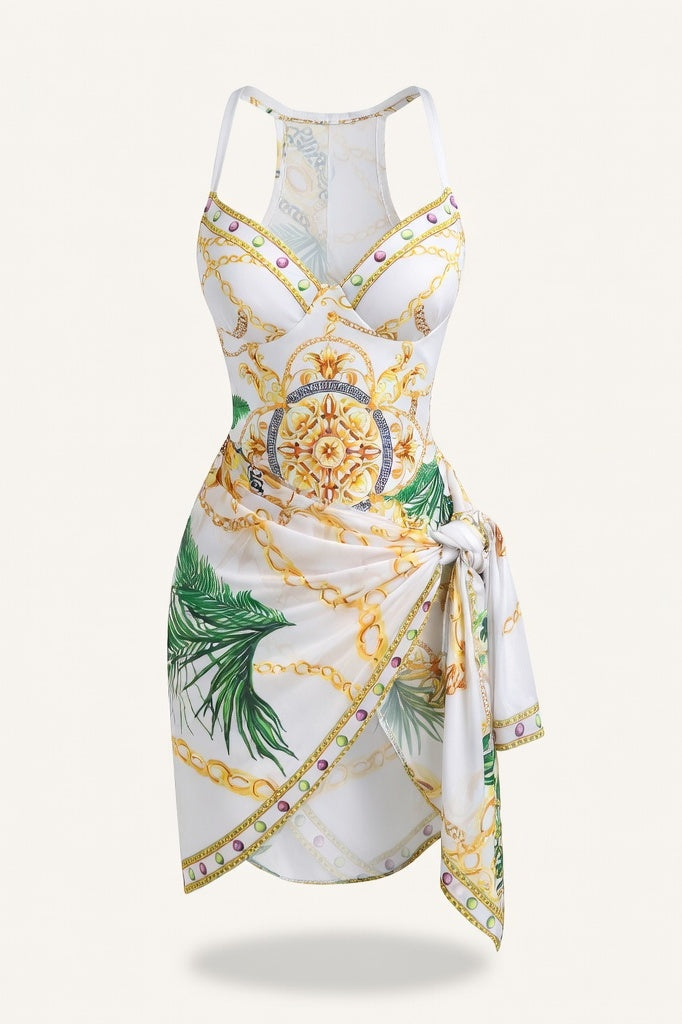 Printed Swimwear Set — White