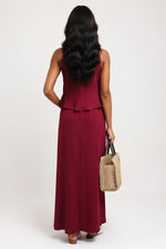 Modal Split Maxi Dress — back view
