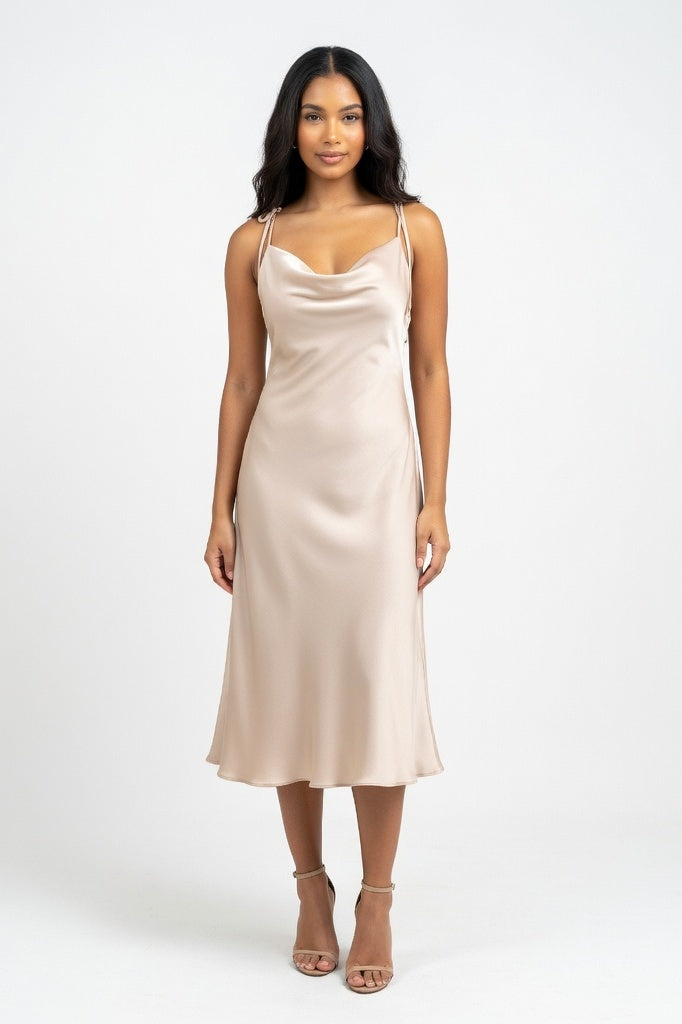 Satin Mini Dress — Grey