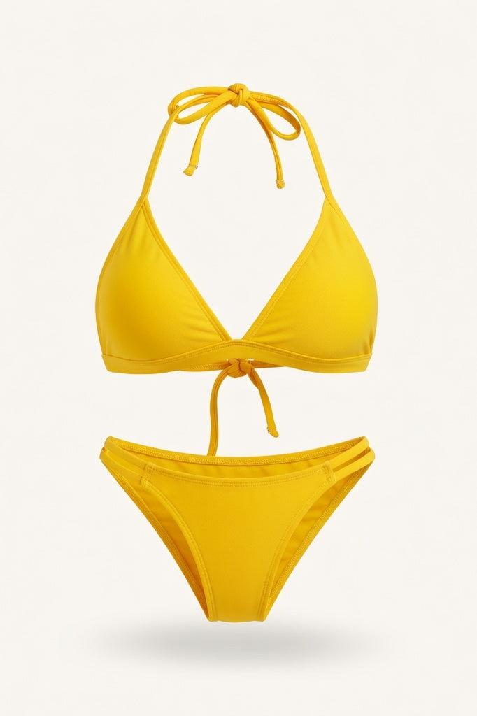 Solid Two-Piece Bikini — Yellow