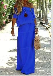 One-Shoulder Midi Dress — Blue — colour variant