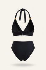Halter Push-Up Split Swimsuit — back view