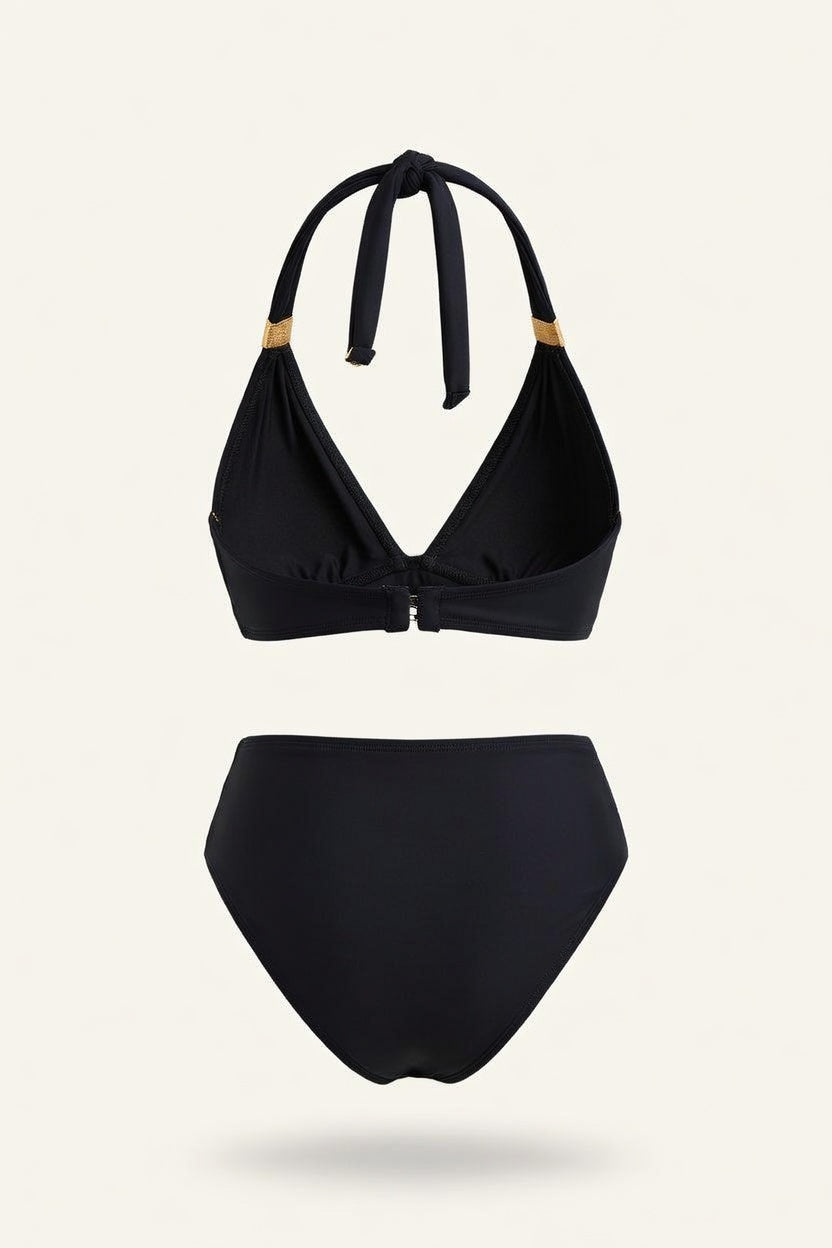 Halter Push-Up Split Swimsuit — back view